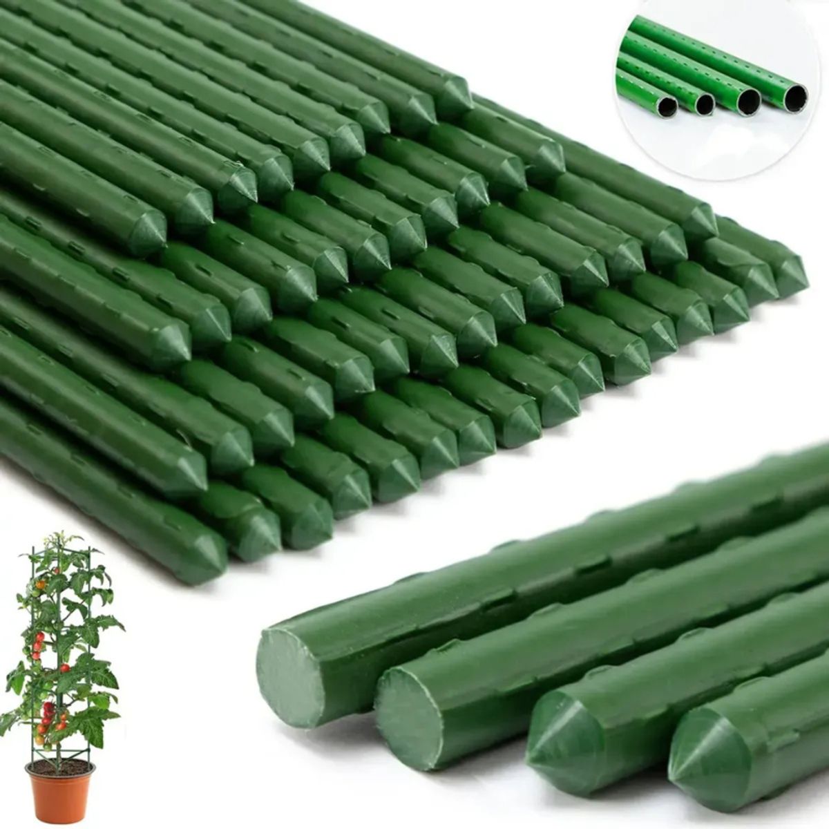 GENERICO - Tutores Plásticos 90 Cm Para Plantas Trepadoras Kit 4