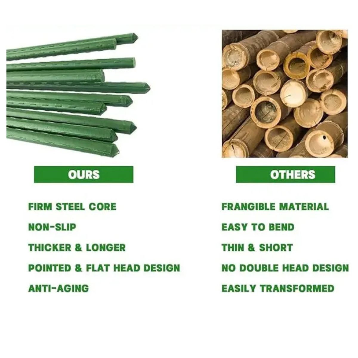 GENERICO - Tutores Plásticos 90 Cm Para Plantas Trepadoras Kit 4