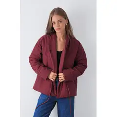 RAINDOOR - Chaqueta Lazo Cruzado Burgundy Mujer