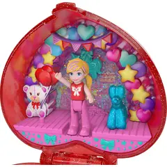 POLLY POCKET - Juego de Caja de Regalo de 80 Aniversario con muñeca de Juguete y Anillo con diseño de Globo