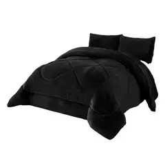 GENERICO - Plumon Cobertor Invierno 1.5 Plazas Interior Chiporro Plush Premium Liso