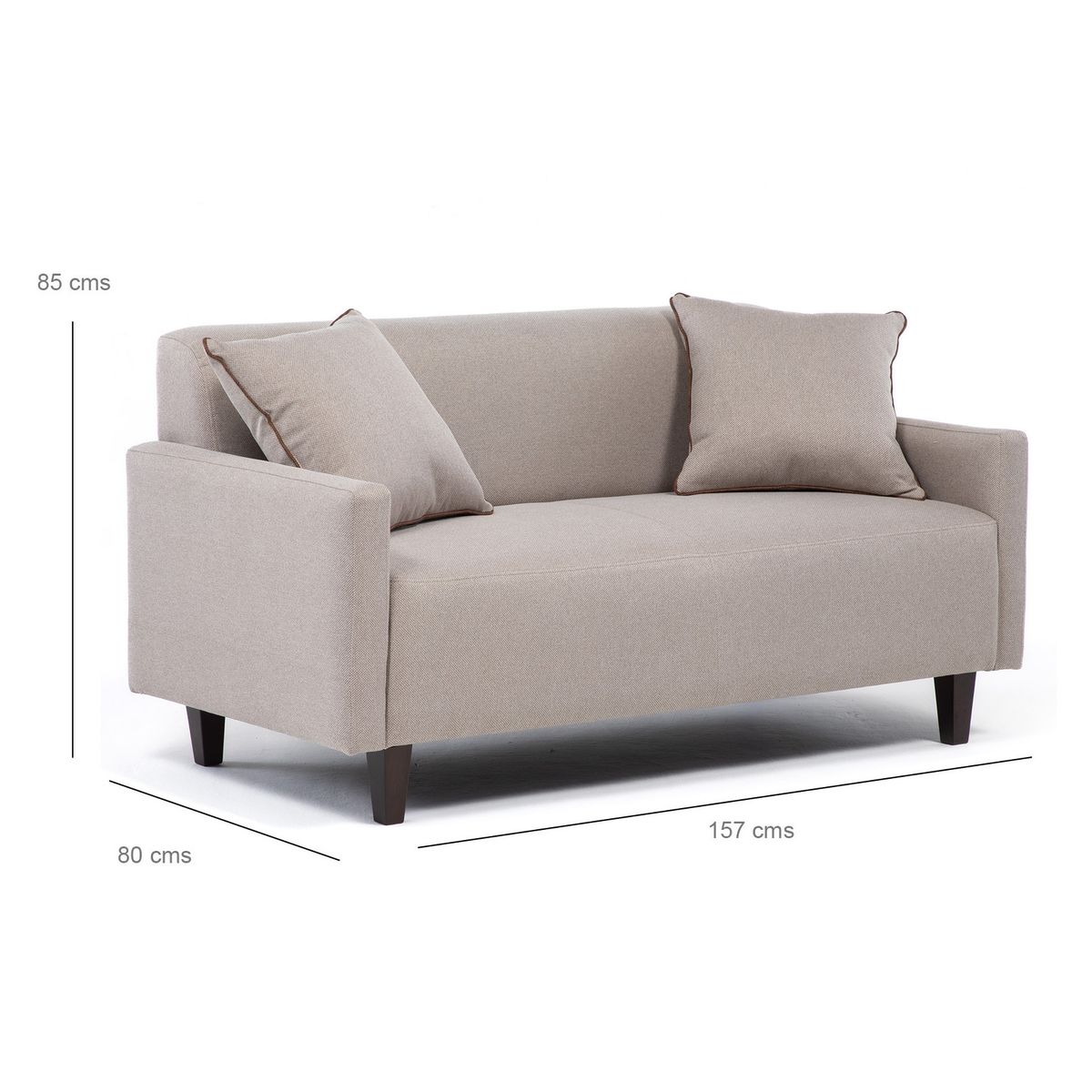DANIELS - Sofá Living 2 Cuerpos Beige Liso 157X80 Lisboa