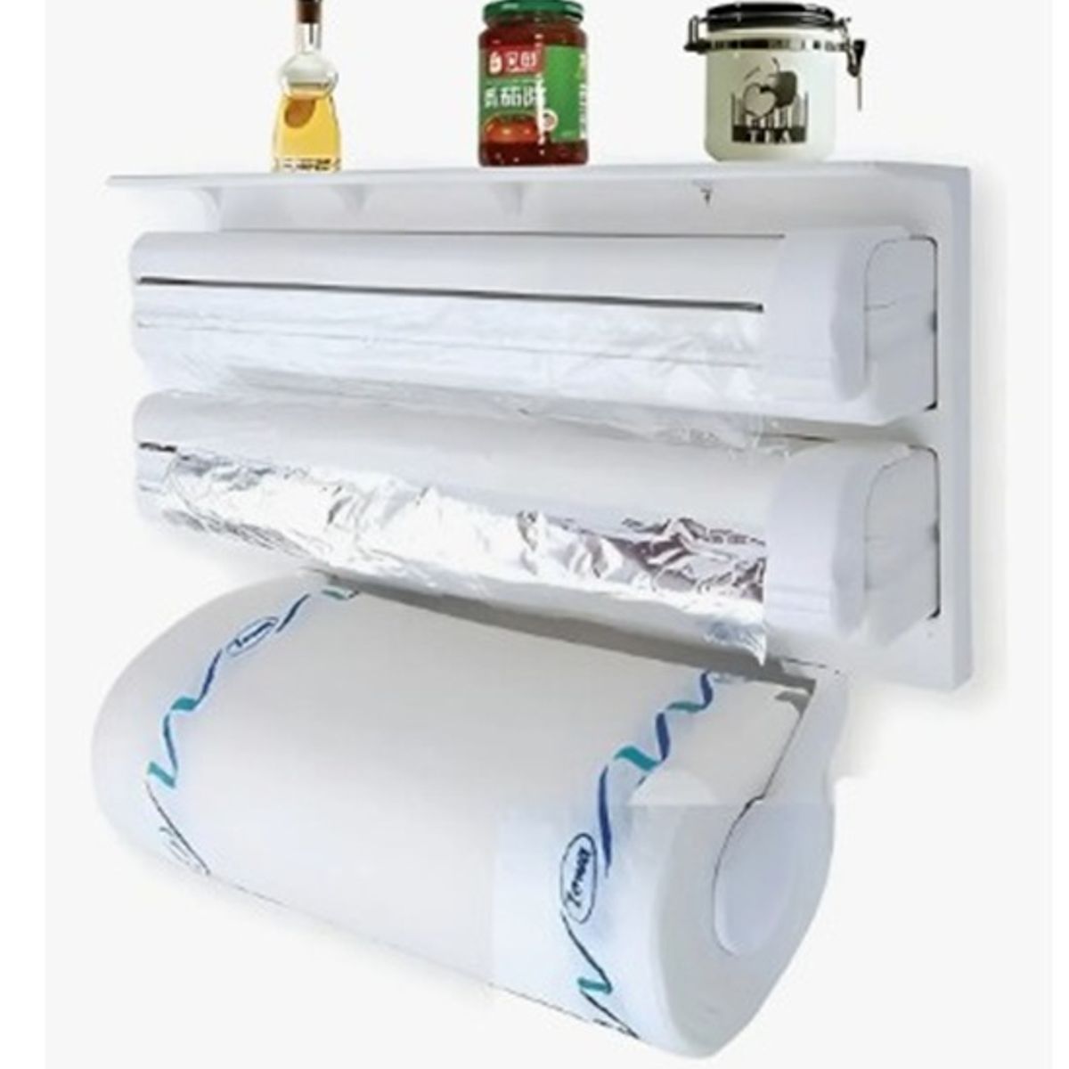 GENERICO - Porta Rollo Toalla Nova Triple Dispensador Cocina.