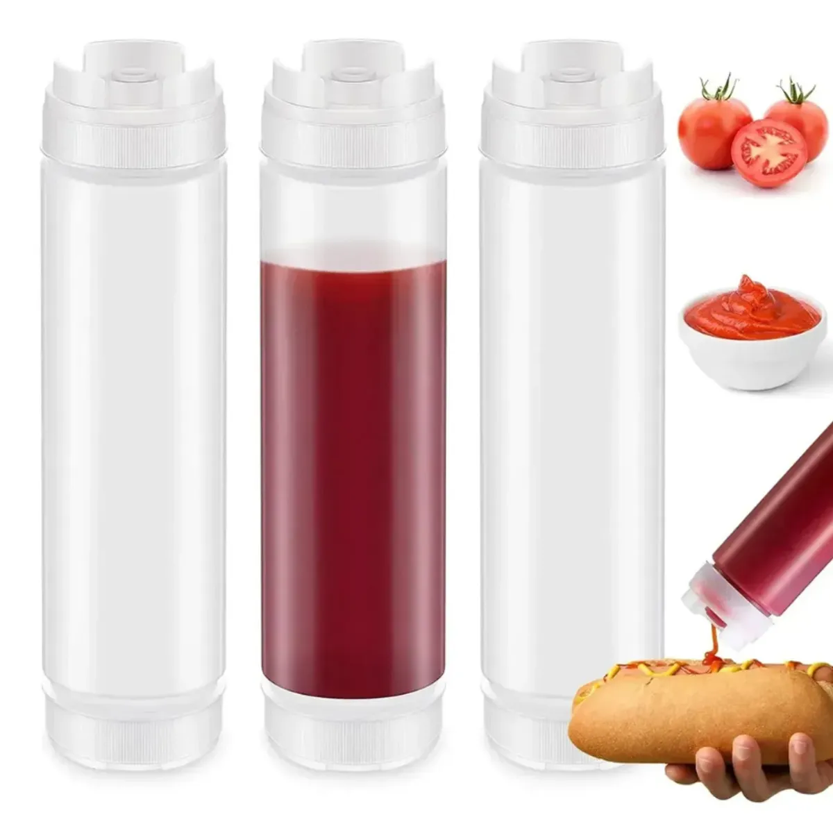 GENERICO - Dispensadores Salsa Fifo Salsero Plástico 470ml 3 und