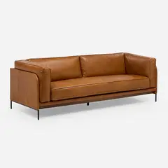 ROSEN - Sofá Serik 3 Cuerpos Cuero