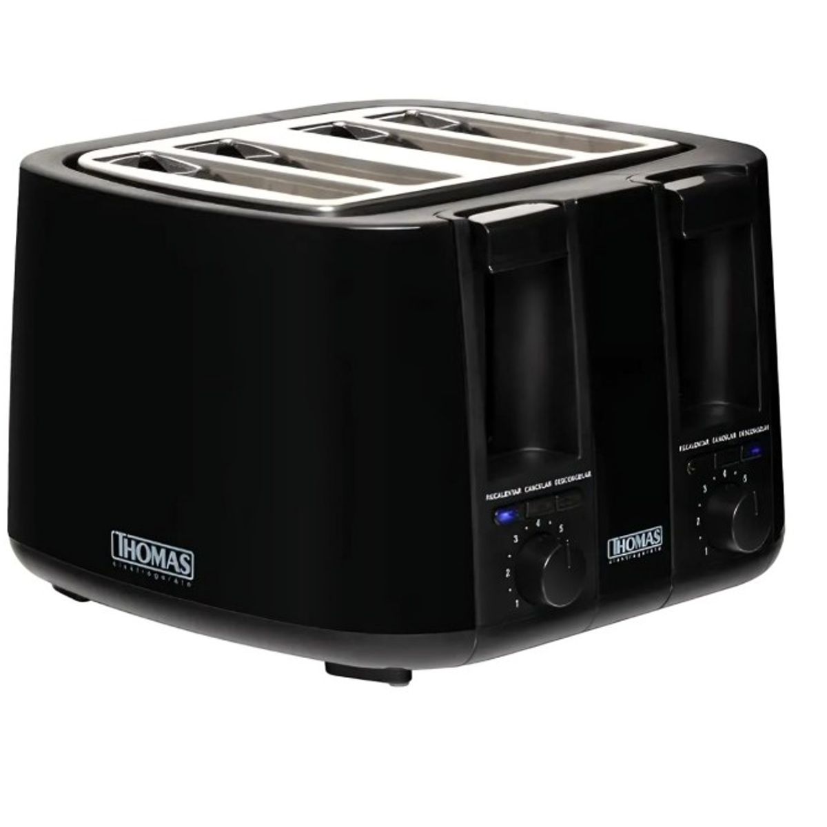 THOMAS - Tostador Eléctrico Thomas Th-126 4 Panes Negro 1500W