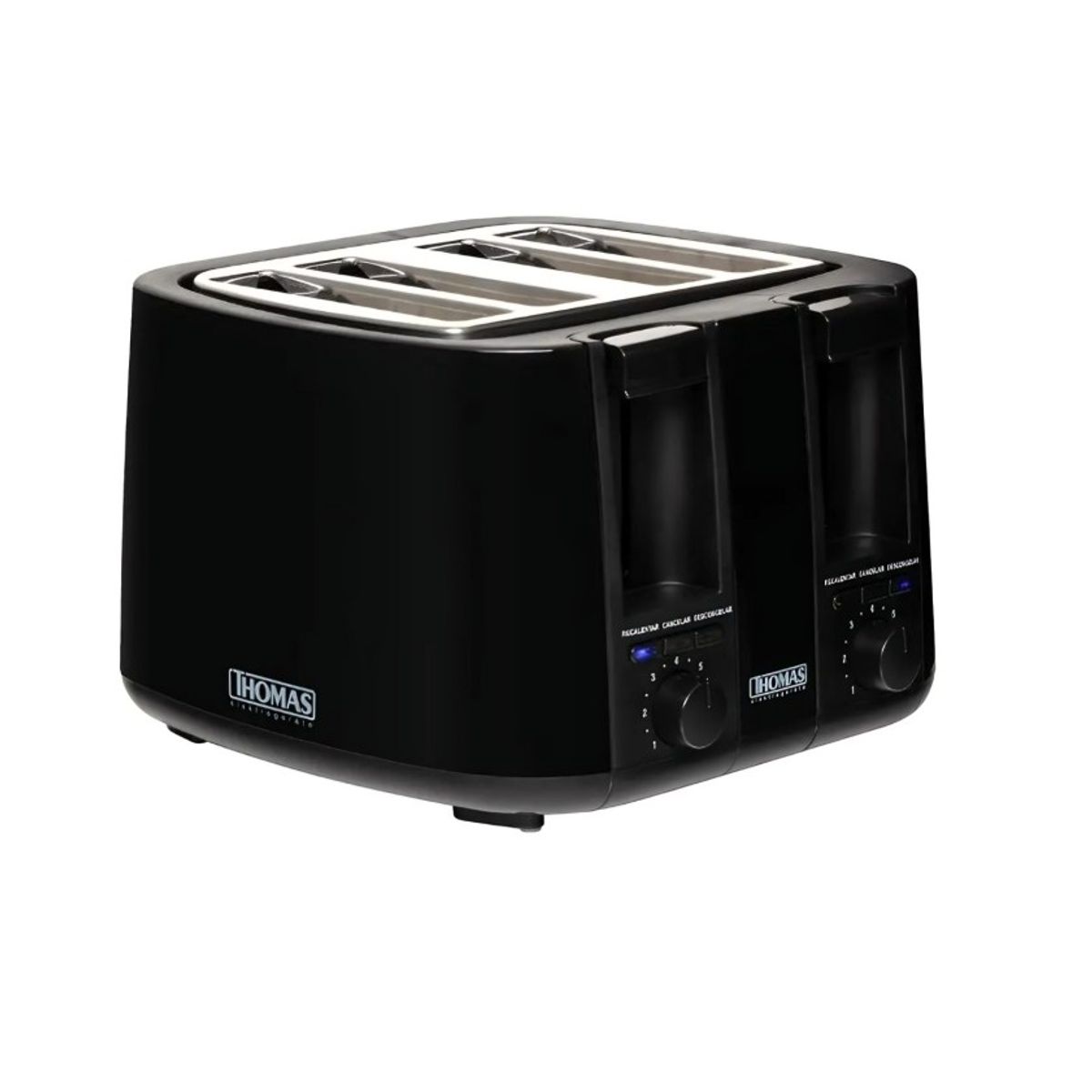 THOMAS - Tostador Eléctrico Thomas Th-126 4 Panes Negro 1500W