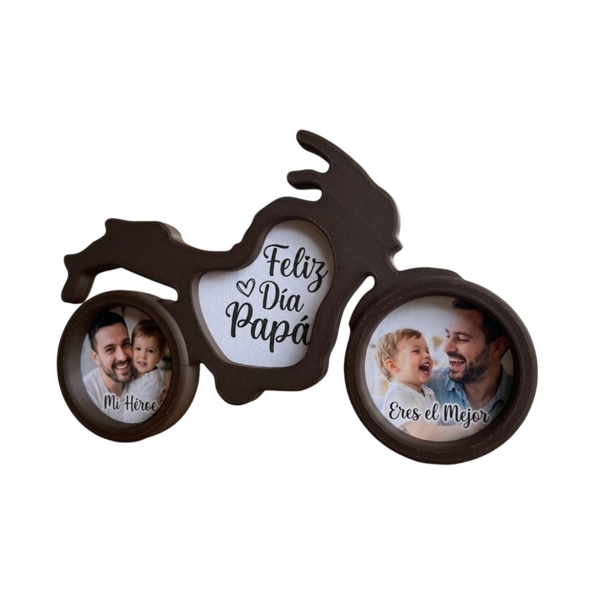 GENERICO - Portafotos Moto Personalizado Regalo Día del Padre - Marco 3D