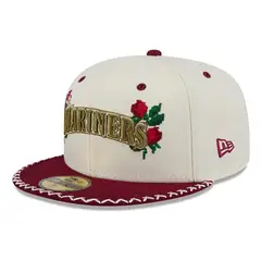 NEW ERA - Jockey Gorra 59fifty Mlb Seattle Mariners Novelty Stitch White