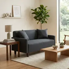 DANIELS - Sofá Living 2 Cuerpos Gris Oscuro 157X80 Lisboa