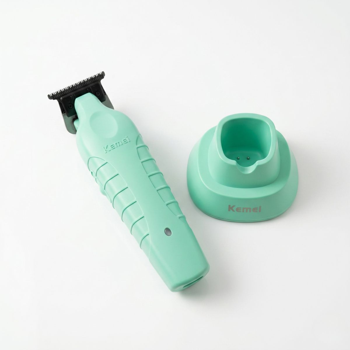 KEMEI - Máquina Patillera Trimmer Kemei 2299 Con Base De Carga Celeste