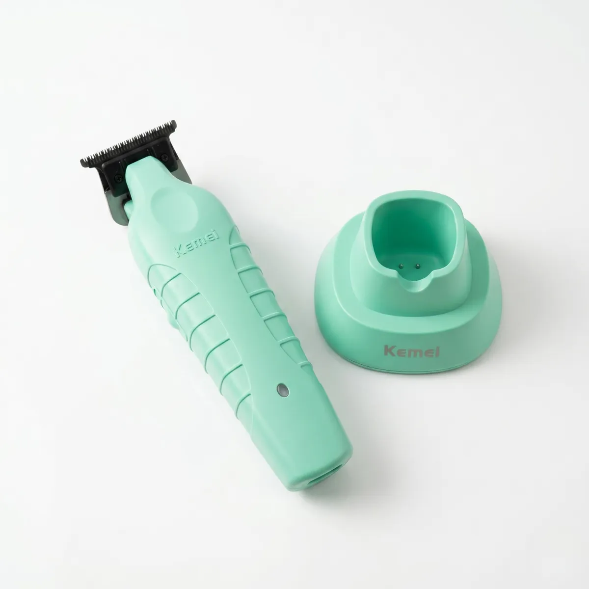 KEMEI - Máquina Patillera Trimmer Kemei 2299 Con Base De Carga Celeste