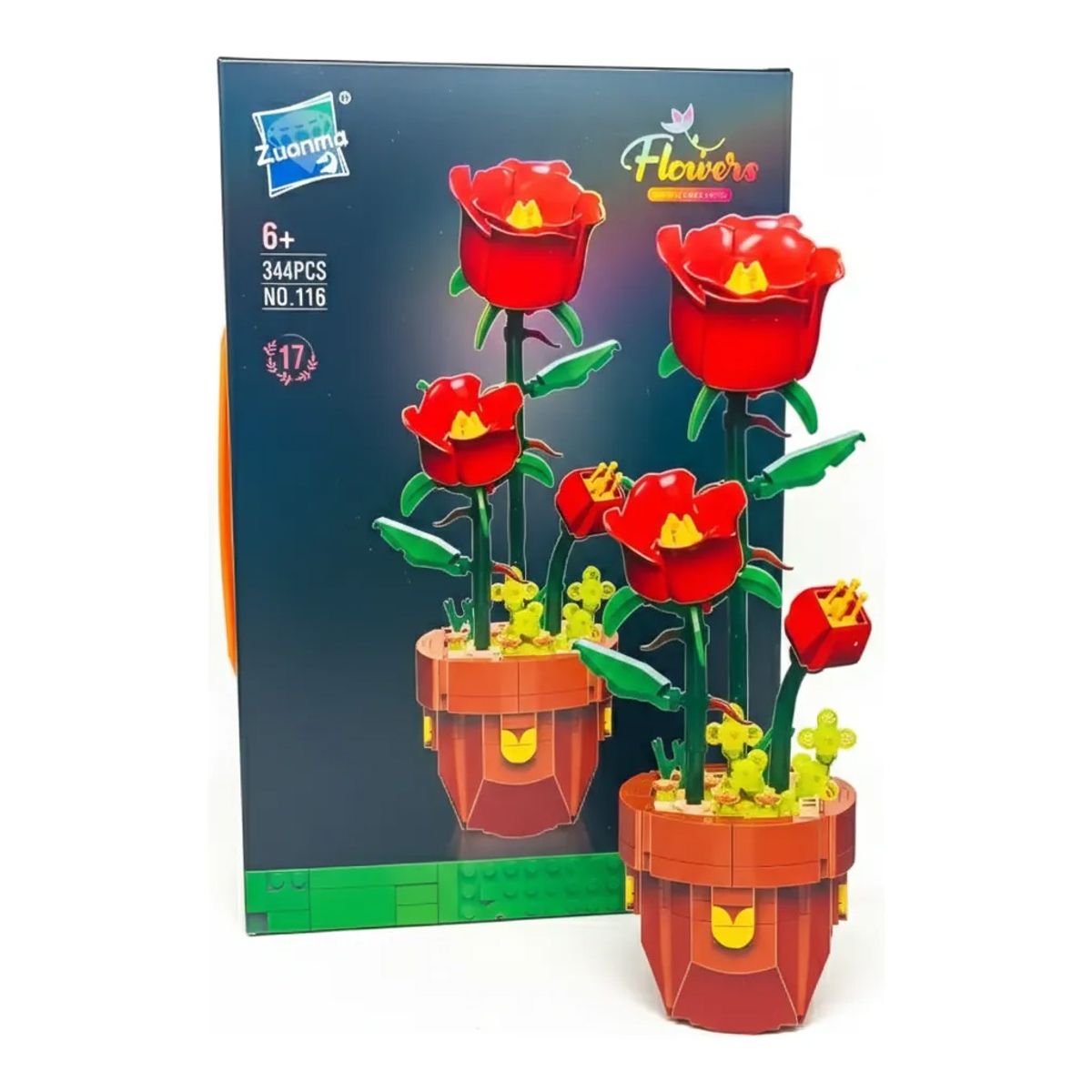 GENERICO - Juego De Bloques Tipo Lego Rosa Construccion Armable Flores Hermosas Niños