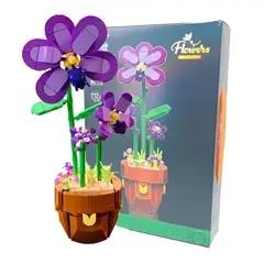 GENERICO - Juego De Bloques Tipo Lego Violeta Construccion Armable Flores Hermosas Niños