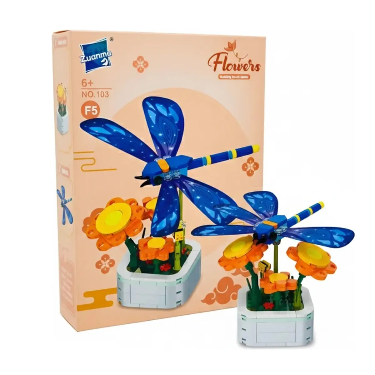 GENERICO - Juego De Bloques Construccion Tipo Lego Dragonfly Florero Con Insectos