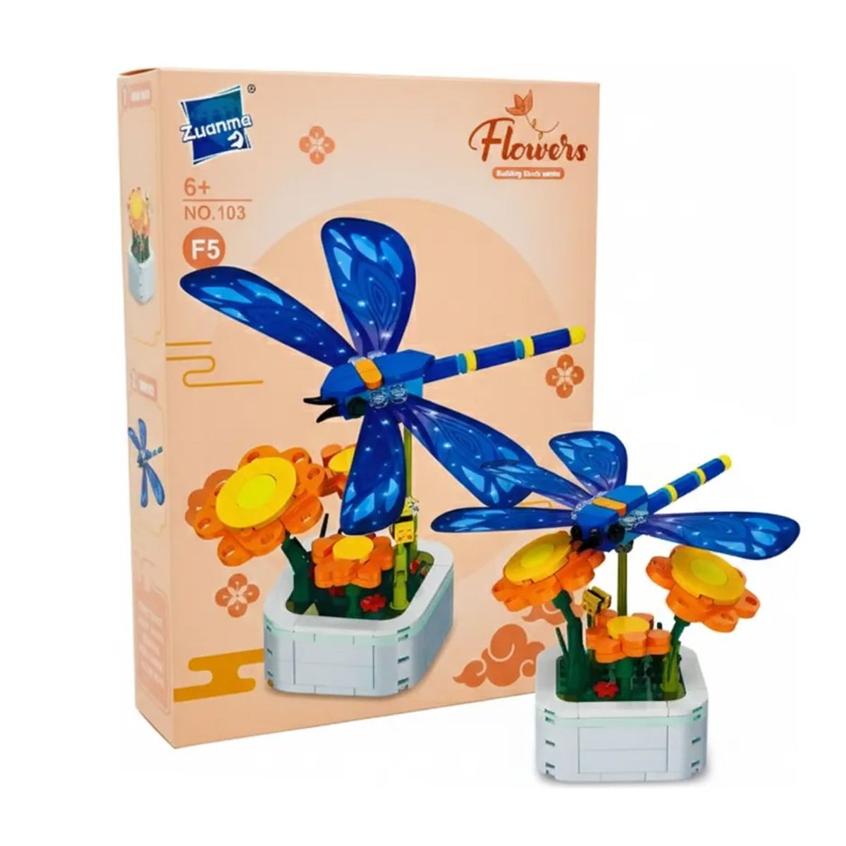 GENERICO - Juego De Bloques Construccion Tipo Lego Dragonfly Florero Con Insectos