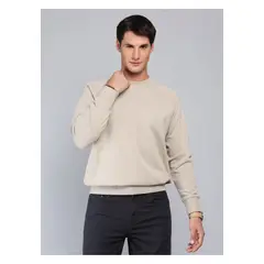 PIERO BUTTI - Polerón Cuello Redondo Regular Fit Beige