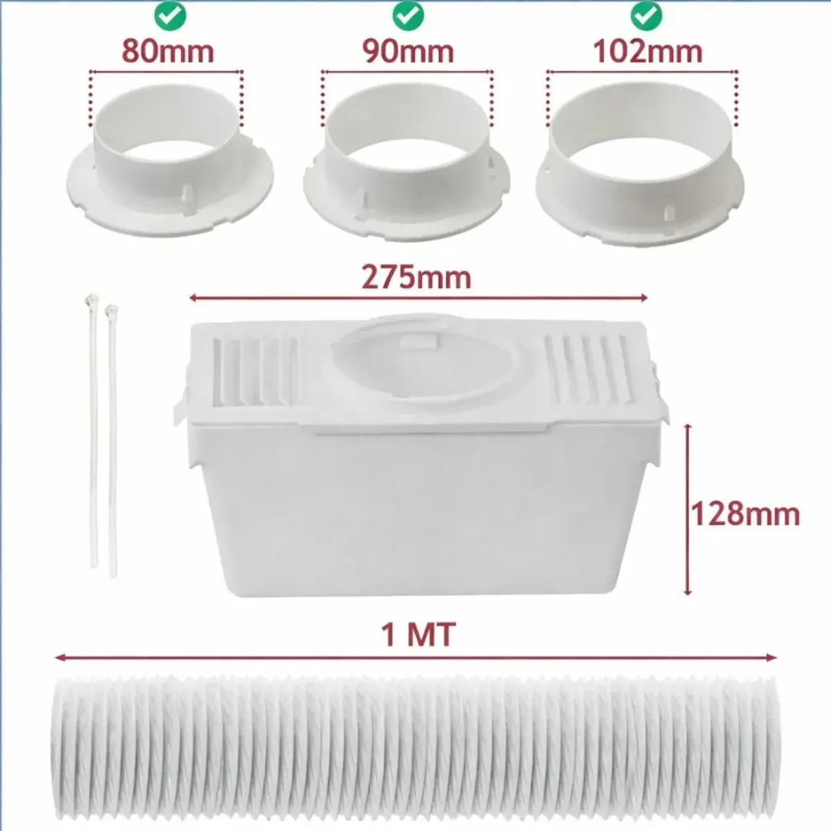 GENERICO - Caja Condensadora Secadora Universal Sin Salida 1m