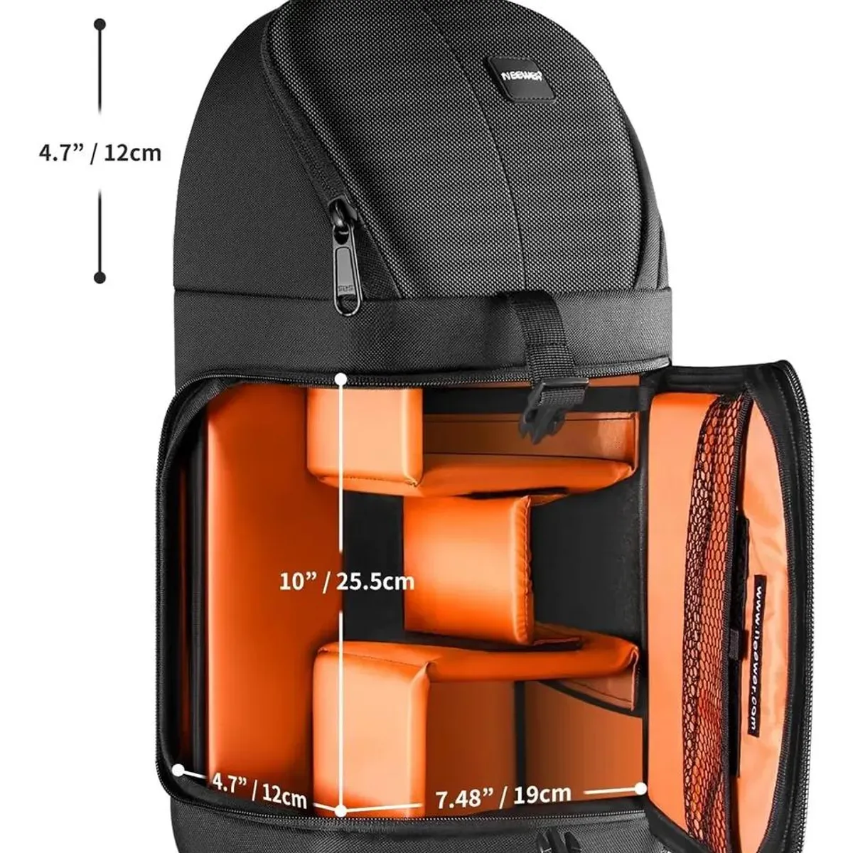 GENERICO - Mochila bandolera para cámara color naranja