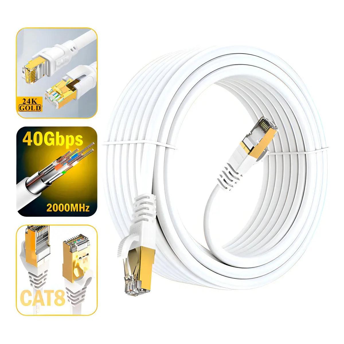 GENERICO - Cable de Red Cat8 SFTP RJ45 40m Cobre 100%