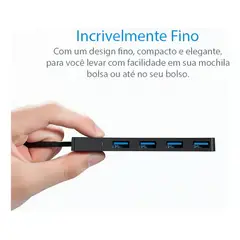 GENERICO - Hub USB 3.0 Ultra Slim de 4 Puertos