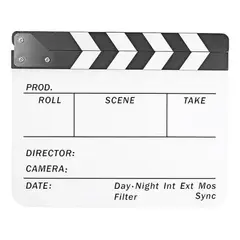 GENERICO - Claqueta profesional de cine acrílico blanca con imán