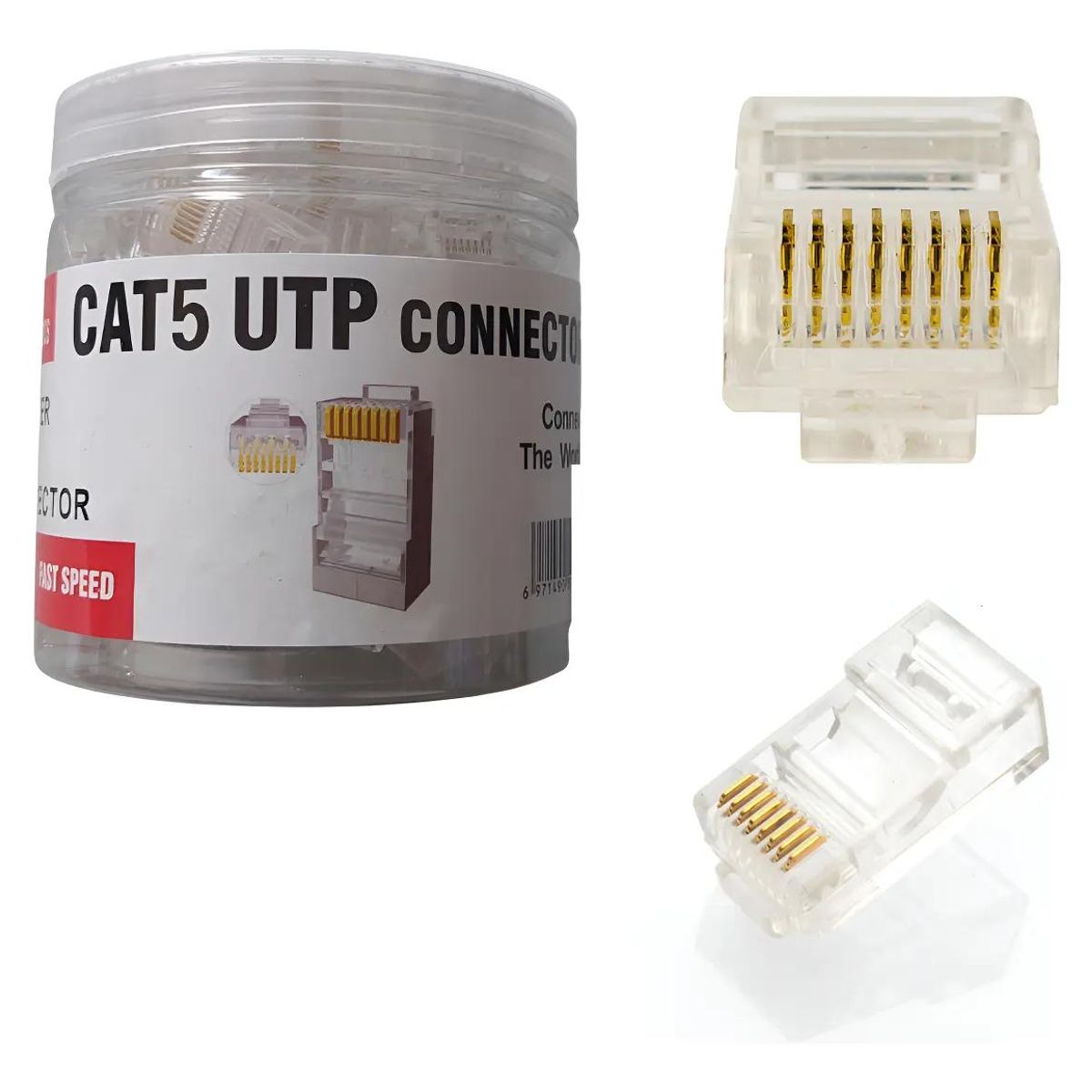 GENERICO - Pack 100 Conectores RJ45 Cat5e Transparente