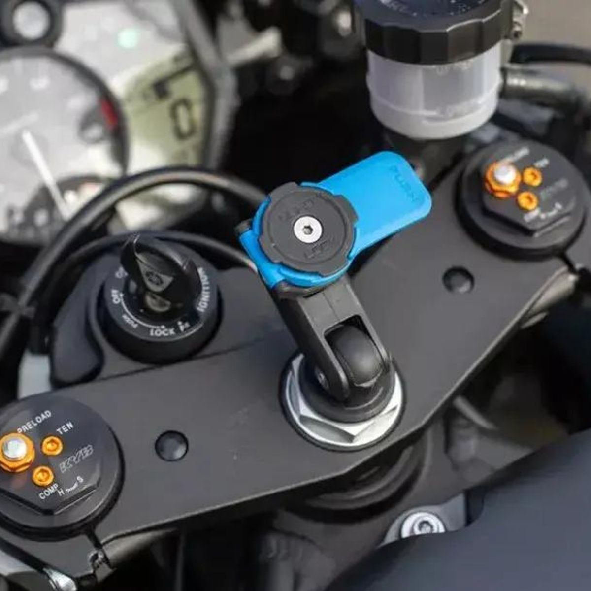 GENERICO - Soporte Quadlock para Manillar de Moto con Antivibración