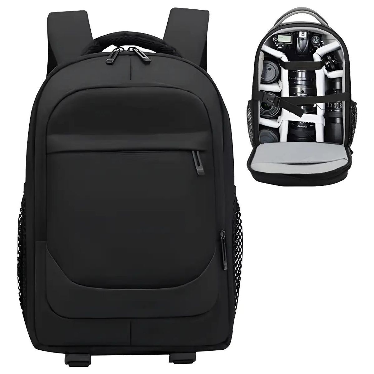GENERICO - Mochila para cámara réflex con compartimentos para lentes