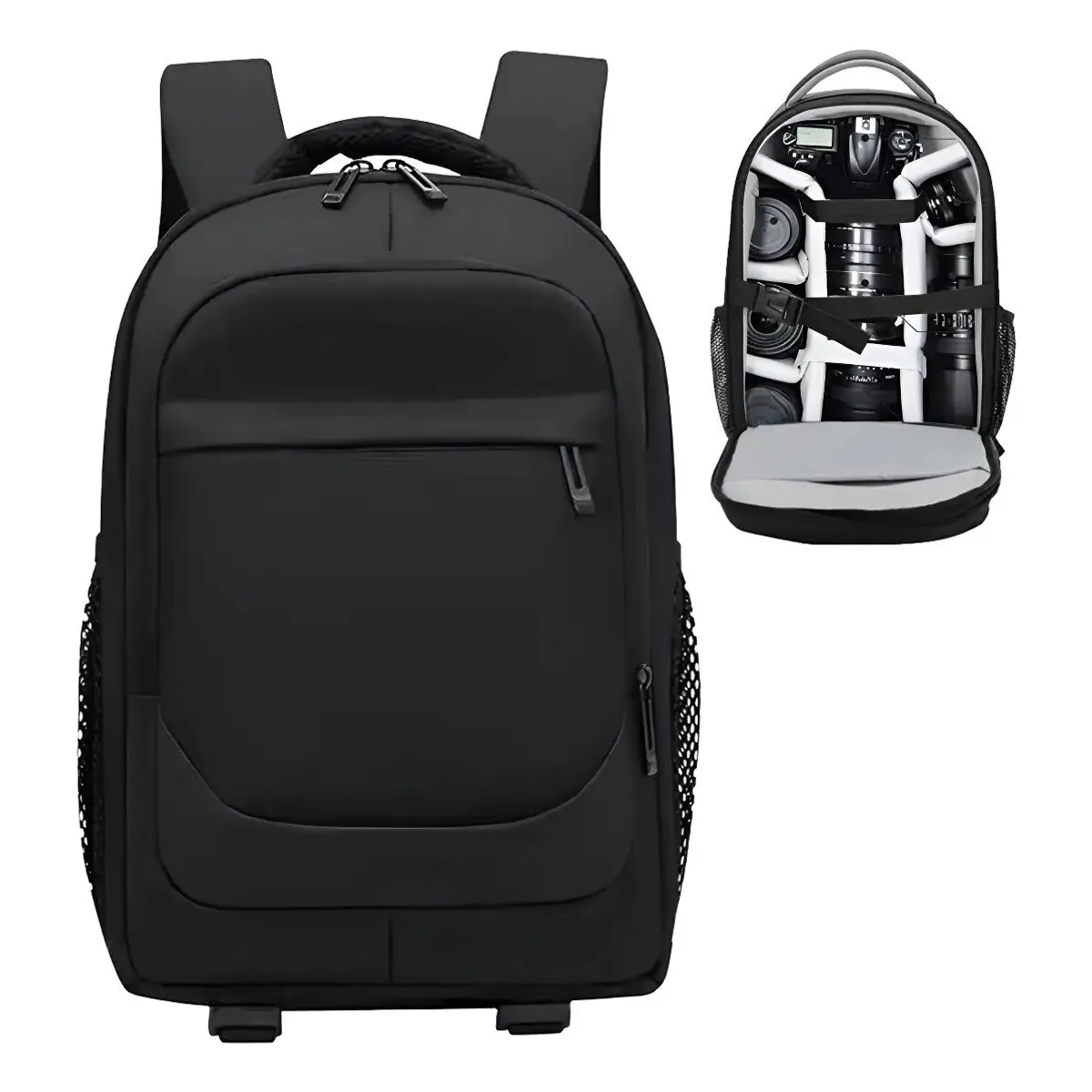 GENERICO - Mochila para cámara réflex con compartimentos para lentes