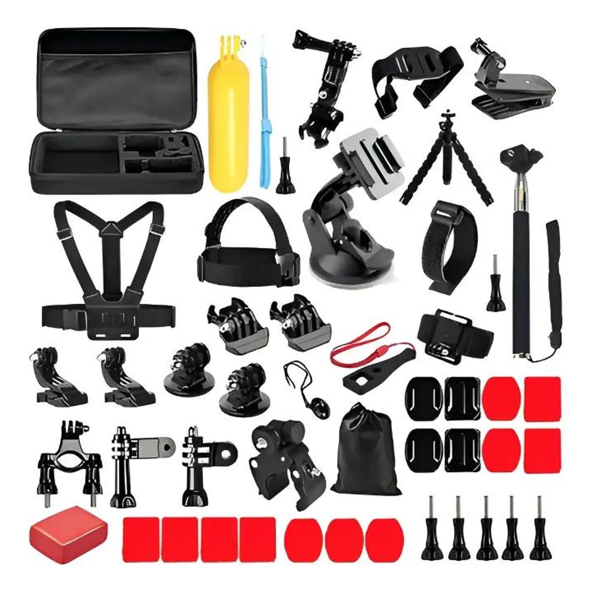 GENERICO - Kit de 51 Accesorios para Cámara Deportiva Tipo GoPro