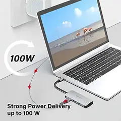 GENERICO - Adaptador USB C 7 en 1 con HDMI 4K y PD 100W