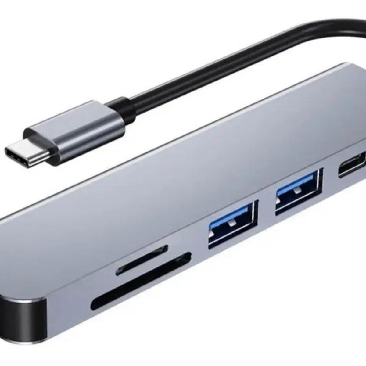 GENERICO - Hub Adaptador USB-C 6 en 1 para Macbook y Tablets