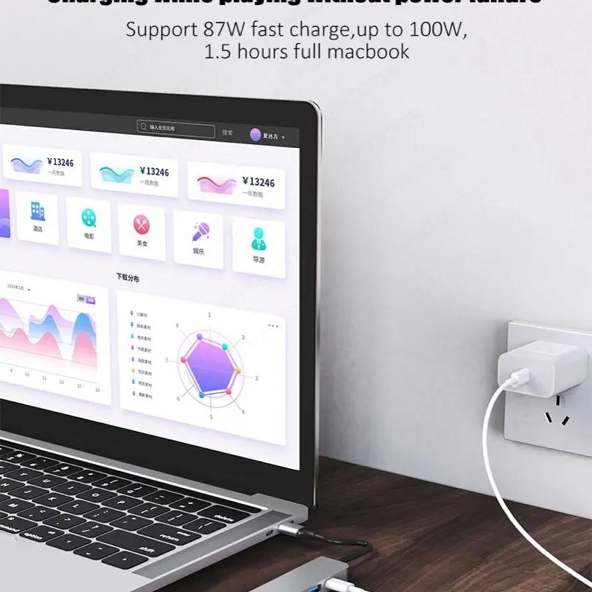 GENERICO - Hub Adaptador USB-C 6 en 1 para Macbook y Tablets