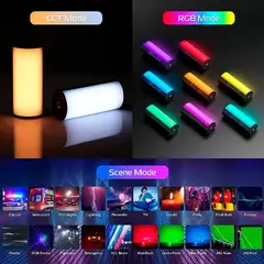 GENERICO - Luz LED RGB portátil con control ajustable