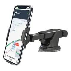 GENERICO - Soporte para teléfono celular de auto con ventosa negro