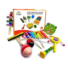 GENERICO - Set 8 Instrumentos Musicales Montessori de Madera para Ni