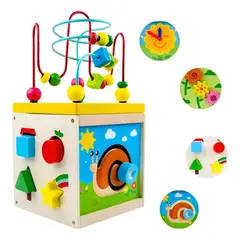 GENERICO - Cubo Didáctico de Madera para Bebés