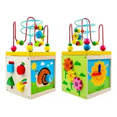 GENERICO - Cubo Didáctico Montessori de Madera para Bebés