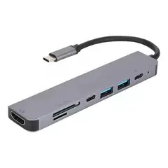 GENERICO - Hub Adaptador USB Tipo C 7 en 1 para Mac y Windows