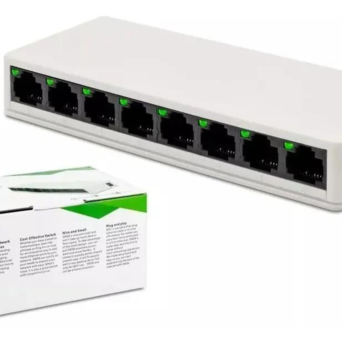 GENERICO - Switch de Red 8 Puertos RJ45 10100Mbps Autoadaptable