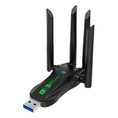 GENERICO - Adaptador USB Wifi 6 y Bluetooth 5.4 con 4 antenas