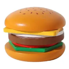 GENERICO - Juguete Didáctico Montessori Hamburguesas de Madera Apilb
