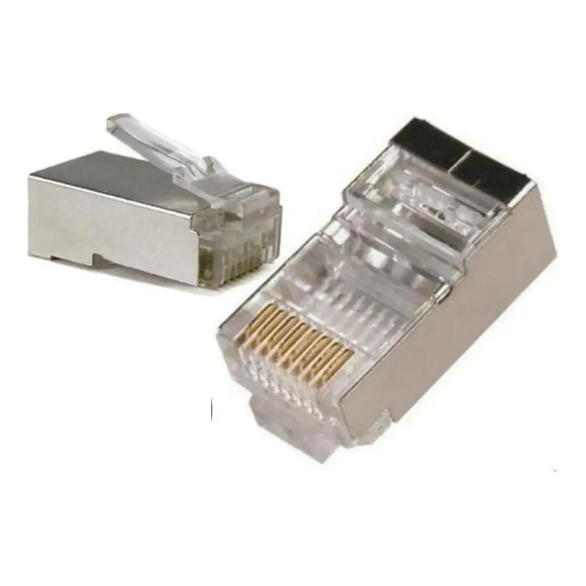 GENERICO - 100 Conectores RJ-45 Blindados para Cable UTP Cat 6