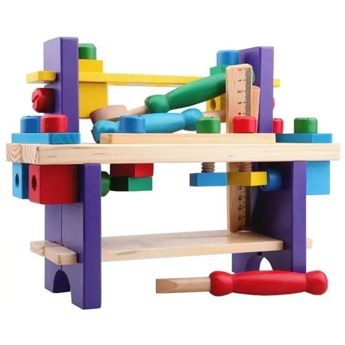 GENERICO - Caja de Herramientas de Madera Didáctica para Niños