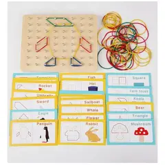 GENERICO - Geoplanos de madera con tarjetas de patrones