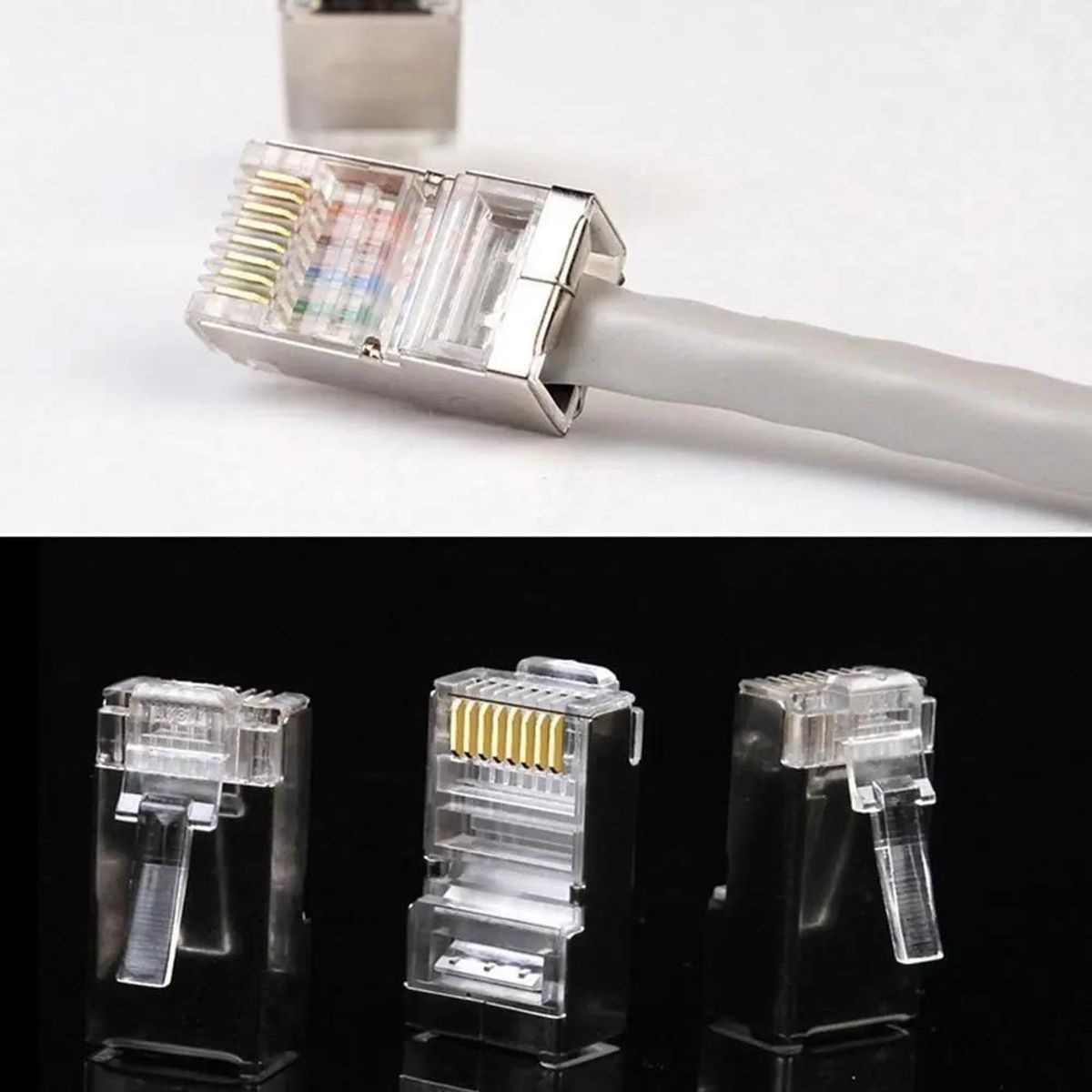 GENERICO - Conectores RJ45 LAN Cat6 metálicos 100 unidades