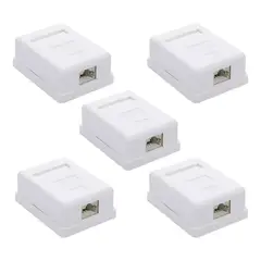 GENERICO - Pack 5 Rosetas Sobrepuestas RJ45 Cat6