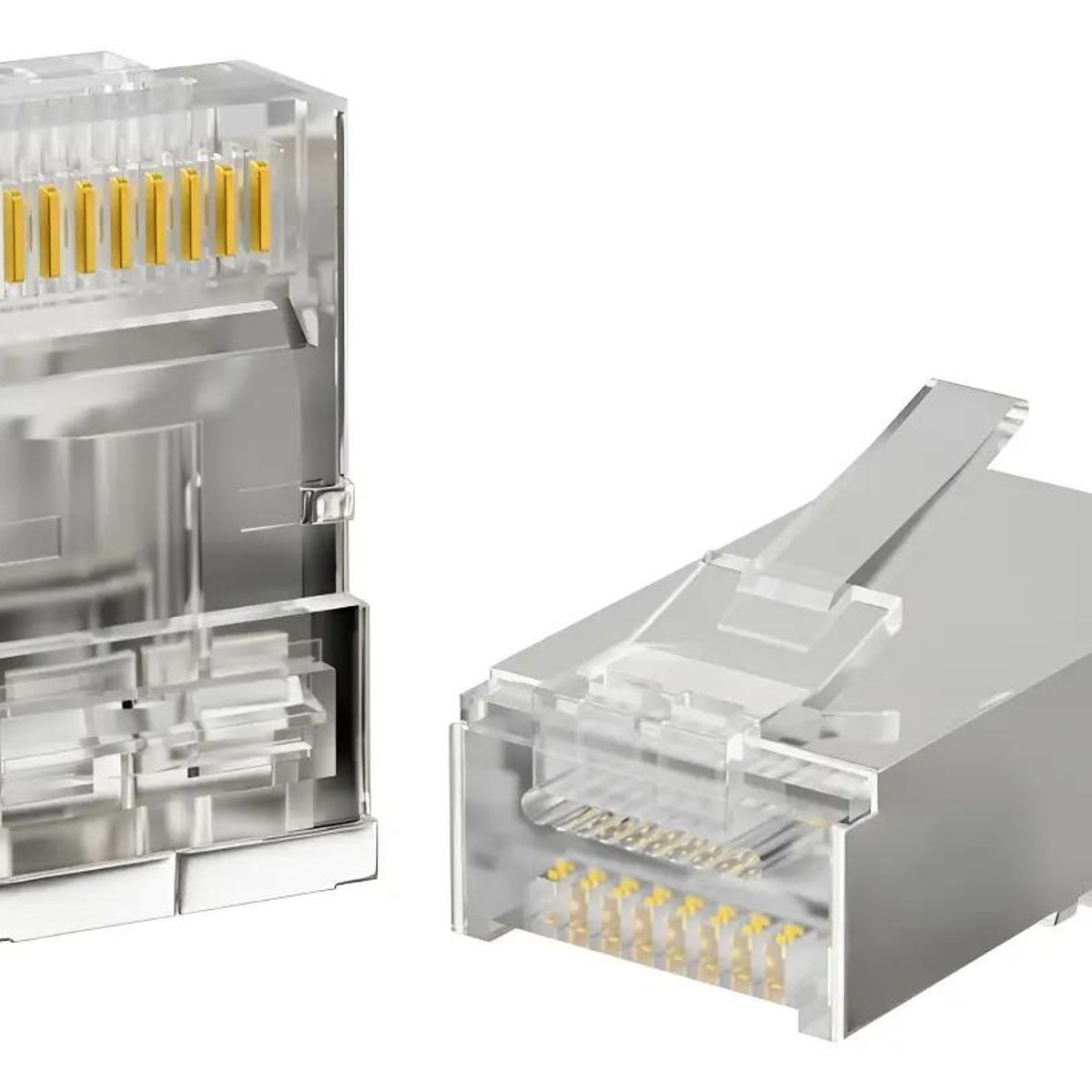 GENERICO - Paquete 100 conectores RJ45 LAN Cat 6 metálicos blindados