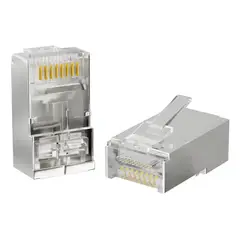 GENERICO - Paquete 100 conectores RJ45 LAN Cat 6 metálicos blindados